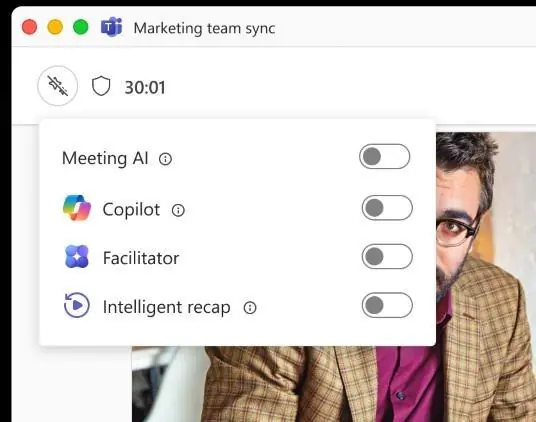 Teams AI 功能界面示意